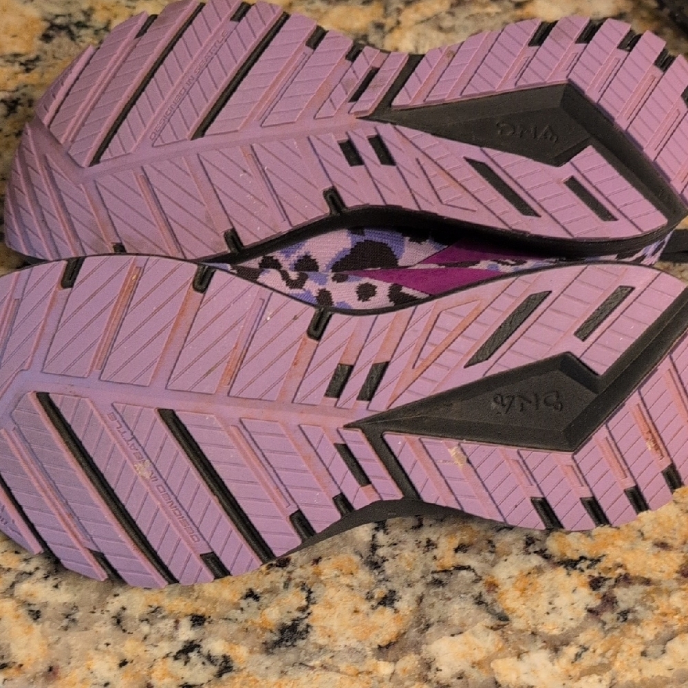 Brooks Purple and Pink Leopard Sneakers - Picture 4 of 5